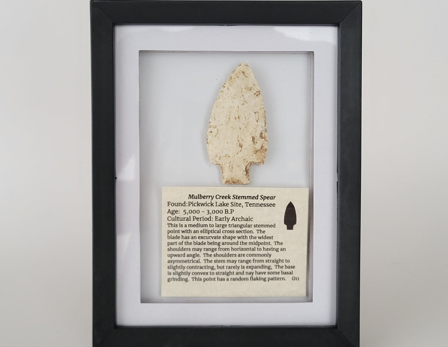 3.15" Mulberry Creek Stemmed Arrowhead (Tennessee)