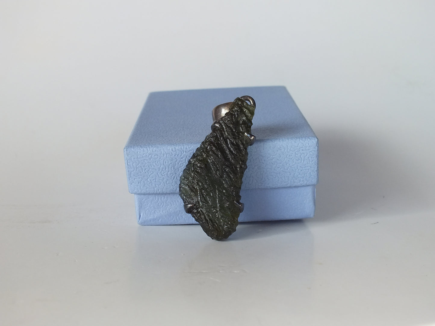 9.8g Moldavite W/ Silver Pendant