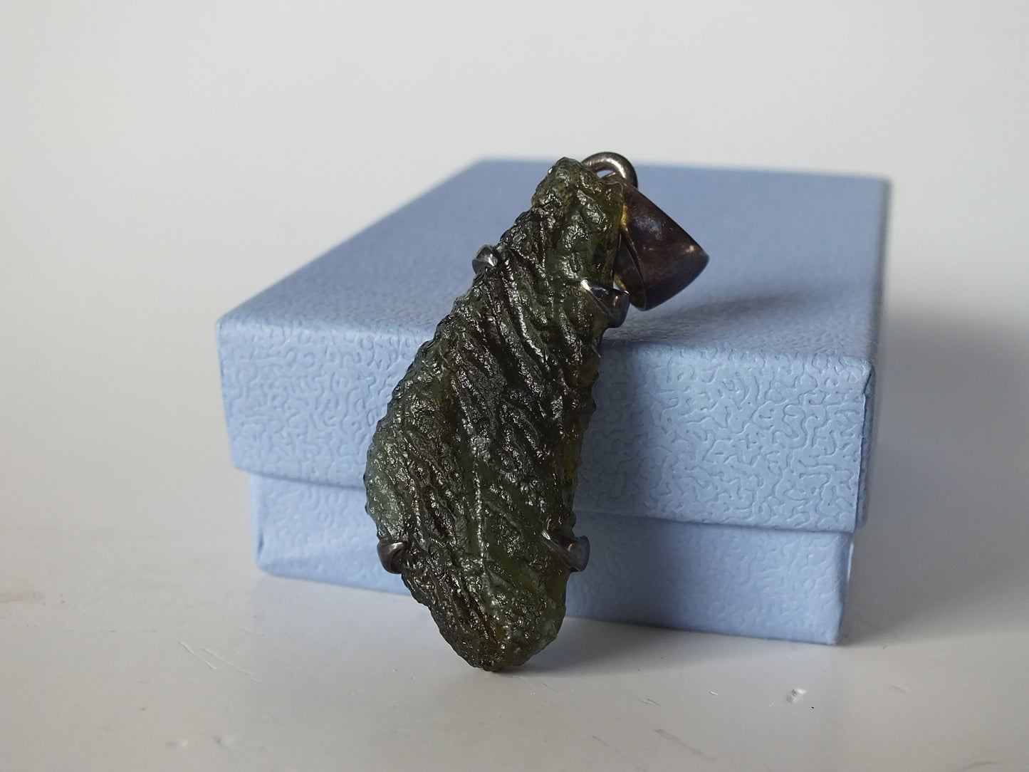 9.8g Moldavite W/ Silver Pendant