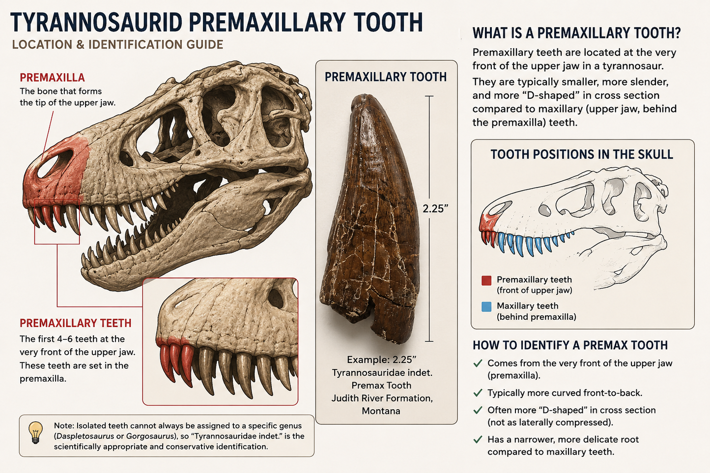 2.25" Tyrannosaurus Premax Tooth (Judith River)