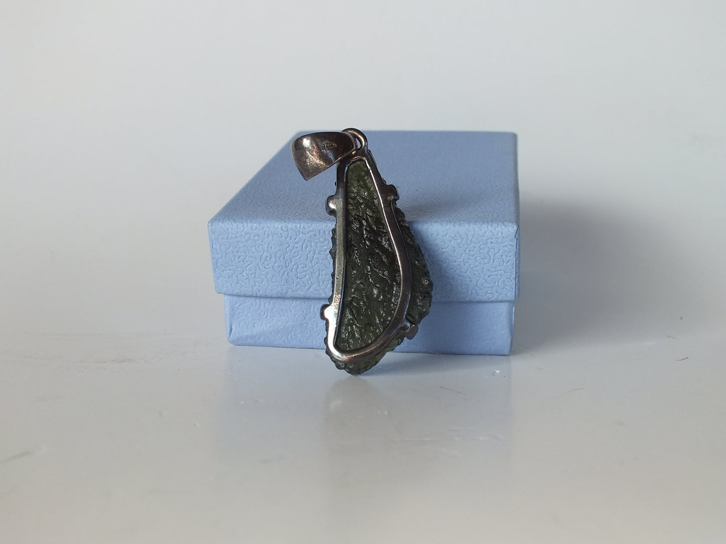 9.8g Moldavite W/ Silver Pendant